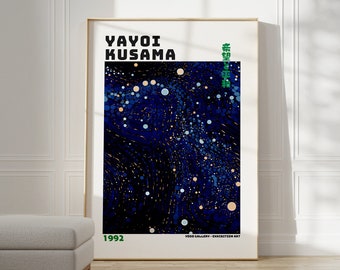 Yayoi Kusama Poster - Japanse muurkunst als abstracte Yayoi Kusama Print, Kusama Japanse Gallery Wall Art, Moderne Poster Wanddecoratie