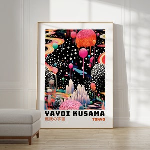 Yayoi Kusama Poster - Japanische Wandkunst als Abstrakter Yayoi Kusama Print, Kusama Japanische Gallerie Wandkunst, Moderne Poster Wanddeko