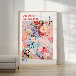 Yayoi Kusama Poster - Japanische Wandkunst als Abstrakter Yayoi Kusama Print, Kusama Japanische Gallerie Wandkunst, Moderne Poster Wanddeko
