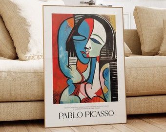 Pablo Picasso Poster, Abstract Vintage Art Print, Minimalist Gift Idea, Famous Artist Print, Gallery Picasso Print, Exhibition Line Art