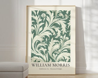 William Morris Poster | William Morris Print | Mid Century Modern Art  | Aesthetic Room Decor Flower Market Poster | Sage Green Wall Art