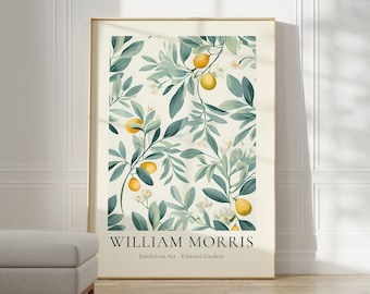 William Morris Poster | William Morris Print | Mid Century Modern Art  | Aesthetic Room Decor Flower Market Poster | Sage Green Wall Art