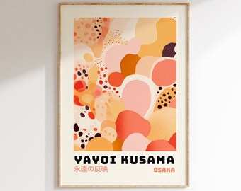 Yayoi Kusama Print - Japanese Wall Art - Home Wall Decor as Abstract Yayoi Kusama Poster - Yayoi Kusama Inspired Japanese Gallery Wall Art