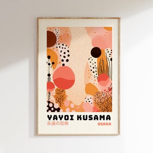 Yayoi Kusama Poster - Japanische Wandkunst als Abstraktes Yayoi Kusama Print, Japanische Gallerie Wandkunst, Moderne Poster Wanddeko