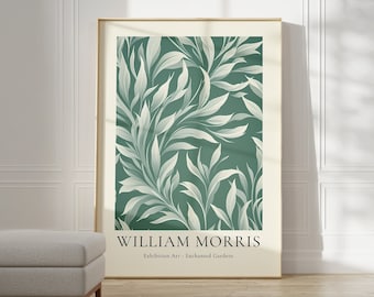William Morris Poster | William Morris Print | Mid Century Modern Art  | Aesthetic Room Decor Flower Market Poster | Sage Green Wall Art