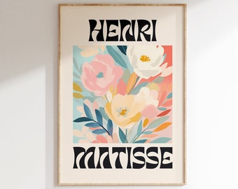Affiche Henri Matisse - Galerie moderne d’exposition d’art, impression esthétique Matisse, art mural floral minimaliste, impression Matisse