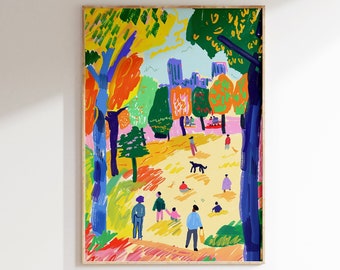 Henri Matisse geïnspireerde poster, ingelijste Henri Matisse print, Matisse Art Print, woonkamer retro poster, esthetische Matisse kunst aan de muur