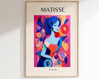 Henri Matisse Print - Modern Gallery Exhibition Art, Aesthetic Matisse Poster, Minimalist Floral Wall Art, Colorful Classic Art Home Decor