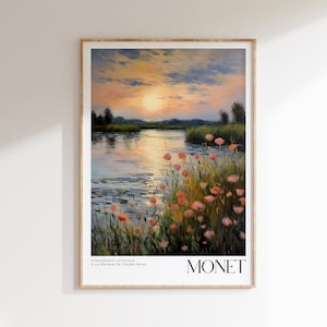 Claude Monet Poster - Mid Century Modern Wall Art for Aesthetic Room Decor | Monet Print as Best Friend Gift | Monet Exhibition Poster