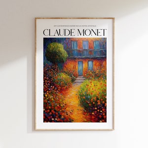 Claude Monet Poster - Mid Century Modern Wall Art for Aesthetic Room Decor | Monet Print as Best Friend Gift | Monet Exhibition Poster