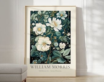 William Morris Poster | William Morris Print | Mid Century Modern Art  | Aesthetic Room Decor Flower Market Poster | Sage Green Wall Art