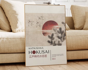 Katsushika Hokusai Poster - Japanische Wandkunst für Gallerie Wände, Hokusai Print als Japanischer Druck, Japandi Poster, Ausstellungskunst