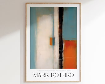 Mark Rothko Poster - A Exhibition Print as Housewarming Gift or Livingroom Decor, Mark Rothko Print, Birthday Gift Idea, Museum Poster