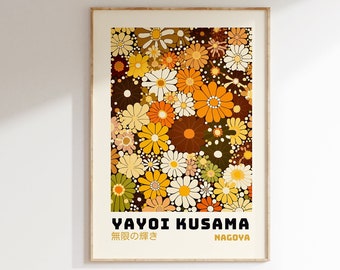 Yayoi Kusama poster - Japanse muurkunst als abstracte Yayoi Kusama print, Japanse galerij kunst aan de muur, moderne poster wanddecoratie