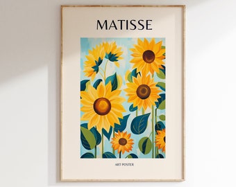 Henri Matisse Print - Modern Gallery Exhibition Art, Aesthetic Matisse Poster, Minimalist Floral Wall Art, Colorful Classic Art Home Decor