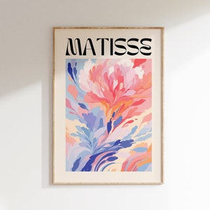 Cartel de Henri Matisse - Arte de exposición de la galería moderna, impresión estética de Matisse, arte minimalista de la pared floral, impresión de Matisse