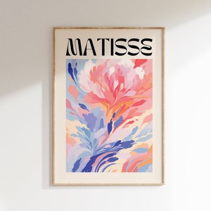 Henri Matisse Print - Modern Gallery Exhibition Art, Aesthetic Matisse Poster, Minimalist Floral Wall Art, Colorful Classic Art Home Decor