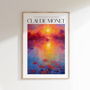 Claude Monet Poster - Mid Century Modern Wall Art for Aesthetic Room Decor | Monet Print as Best Friend Gift | Monet Exhibition Poster