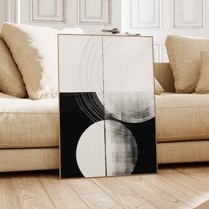 Bauhaus Poster – Geometrische Wandkunst als Wohnzimmer Print, Retro Bauhaus Druck, Vintage Galerie-Ausstellungsposter, Abstrakte Bürokunst