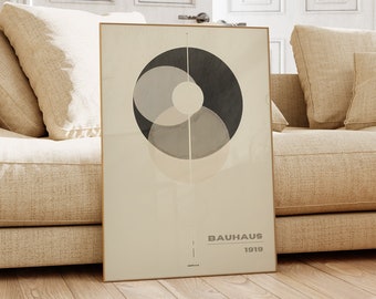 Bauhaus Poster Print - Geometric wall art as Living room Decor, Retro Bauhaus Print, Vintage Gallery exhibition Poster, Abstract Office Art