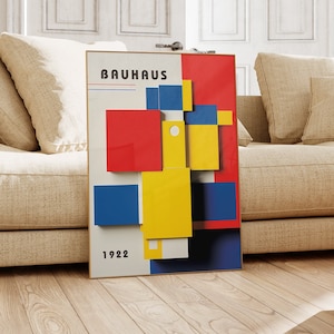 Bauhaus Poster Print - Geometric wall art as Living room Decor, Retro Bauhaus Print, Vintage Gallery exhibition Poster, Abstract Office Art