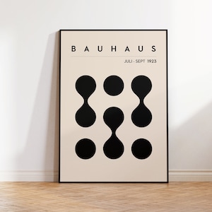 Bauhaus Poster | Abstrakter Bauhaus Kunstdruck | Geometrisches Retro Poster im Bauhaus Stil | Bauhaus Ausstellung Poster | Japandi Poster