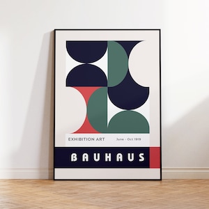 Mid Century Modern Bauhaus Poster | Museum Exhibition Print | Gallery Wall Art | Aesthetic Room Decor Bauhaus Print