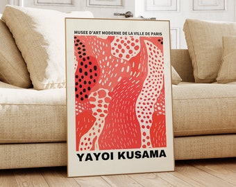 Yayoi Kusama Print - Moderne Poster Wall Decor, Japanse kunst aan de muur als abstracte Yayoi Kusama Poster, Kusama Japanse Gallery Wall Art