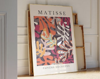 Henri Matisse Print - Cartel estético de Matisse para arte de exposición de galería moderna, arte minimalista de pared neutral, impresión de Matisse