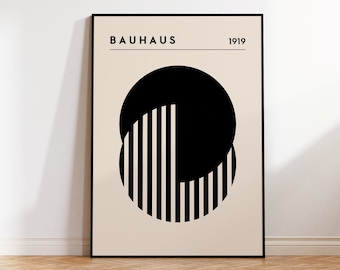 Bauhaus Poster | Abstrakter Bauhaus Kunstdruck | Geometrisches Retro Poster im Bauhaus Stil | Bauhaus Ausstellung Poster | Japandi Poster