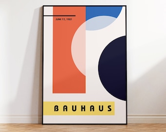 Mid Century Modern Bauhaus Poster | Museum Exhibition Print | Gallery Wall Art | Aesthetic Room Decor Bauhaus Print