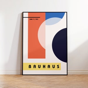 Mid Century Modern Bauhaus Poster | Museum Exhibition Print | Gallery Wall Art | Aesthetic Room Decor Bauhaus Print