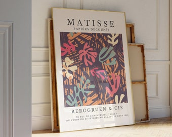 Henri Matisse Print - Aesthetic Matisse Poster for Modern Gallery Exhibition Art, Minimalist Neutral Wall Art, Matisse Cut outs Gift Idea