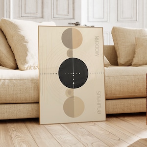 Poster Bauhaus - Arte da parete geometrica come stampa da soggiorno, stampa Bauhaus retrò, poster espositivo di gallerie vintage, arte astratta da ufficio