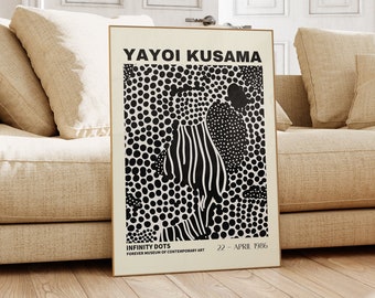 Yayoi Kusama Print - Moderne Poster Wall Decor, Japanse kunst aan de muur als abstracte Yayoi Kusama Poster, Kusama Japanse Gallery Wall Art