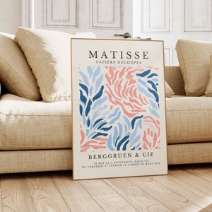 Henri Matisse Print - Aesthetic Matisse Poster for Modern Gallery Exhibition Art, Minimalist Neutral Wall Art, Matisse Cut outs Gift Idea