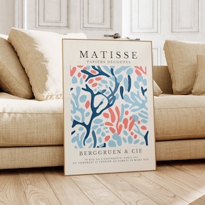Henri Matisse Print - Aesthetic Matisse Poster for Modern Gallery Exhibition Art, Minimalist Neutral Wall Art, Matisse Cut outs Gift Idea
