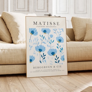 Henri Matisse Print - Aesthetic Matisse Poster for Modern Gallery Exhibition Art, Minimalist Neutral Wall Art, Matisse Cut outs Gift Idea