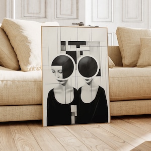 Bauhaus Poster – Geometrische Wandkunst als Wohnzimmer Print, Retro Bauhaus Druck, Vintage Galerie-Ausstellungsposter, Abstrakte Bürokunst