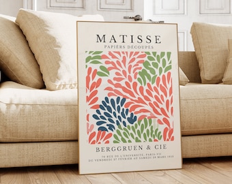 Henri Matisse Print - Aesthetic Matisse Poster for Modern Gallery Exhibition Art, Minimalist Neutral Wall Art, Matisse Cut outs Gift Idea