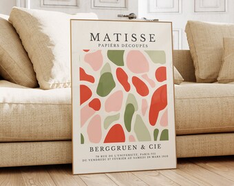 Henri Matisse Print - Aesthetic Matisse Poster for Modern Gallery Exhibition Art, Minimalist Neutral Wall Art, Matisse Cut outs Gift Idea