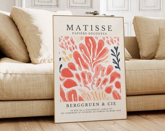 Henri Matisse Print - Aesthetic Matisse Poster for Modern Gallery Exhibition Art, Minimalist Neutral Wall Art, Matisse Cut outs Gift Idea