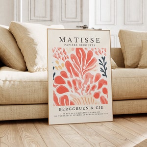 Henri Matisse Print - Aesthetic Matisse Poster for Modern Gallery Exhibition Art, Minimalist Neutral Wall Art, Matisse Cut outs Gift Idea