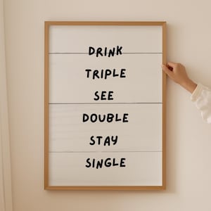 Typography Funny Kitchen Bar Decor, Bar Signs Cocktail Prints, Black and White Art Cocktail Posters, Alcohol Wall Hangings Gallery