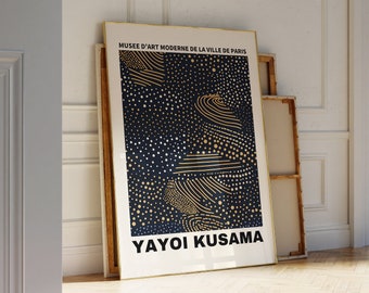 Yayoi Kusama Print - Moderne Poster Wanddeko, Japanische Wandkunst als Abstraktes Yayoi Kusama Poster, Kusama Japanische Gallerie Wandkunst