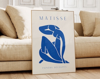 Affiche inspirée de Matisse - Art mural neutre minimaliste | Esthétique Henri Matisse Imprimer | Art d'exposition de galerie moderne