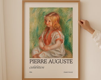 Claude Renoir Poster, Renoir Wall Art Print Poster Art, Antique Oil Painting for Children Wall Art, Oil Painting Print for Nursery Art