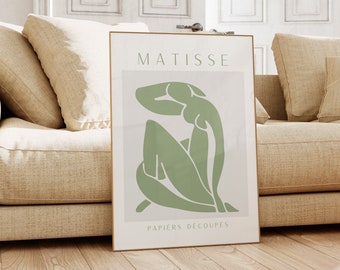 Matisse inspiriertes Poster - Minimalistische neutrale Wandkunst | Ästhetischer Henri Matisse Print | Moderne Gallerie Ausstellungskunst