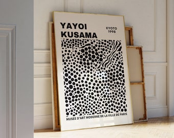 Yayoi Kusama Print - Moderne Poster Wanddeko, Japanische Wandkunst als Abstraktes Yayoi Kusama Poster, Kusama Japanische Gallerie Wandkunst