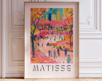 Henri Matisse Inspired Print with Frame, Matisse Art Print Livingroom Wall Art, Artful Matisse Framed Poster, Gallery Wall, Printed Matisse